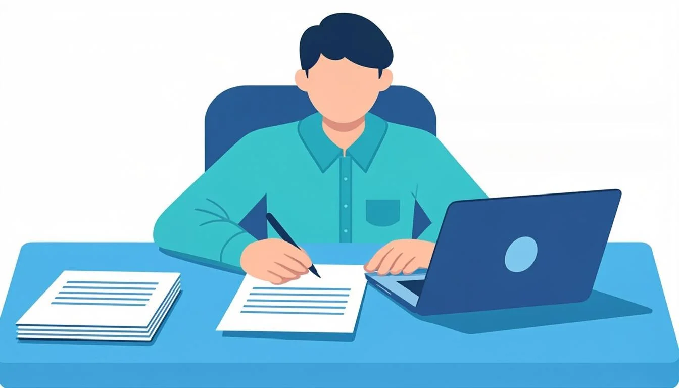 Person applying for SNAP benefits with application form and documents